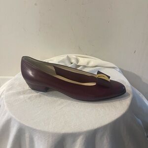 Bally Vintage Heels Bow Detail Burgundy